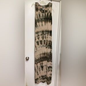 Go Couture washed tank maxi - tie dye - size XL - green/brown/cream - modal